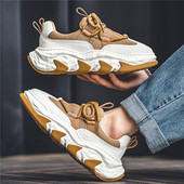 Pantofi vulcanizați pentru bărbați Pantofi cu platformă respirabil din plasă 2023 Casual, cu gură superficială, rotunde, pantofi pentru bărbați la modă zapatos para hombres