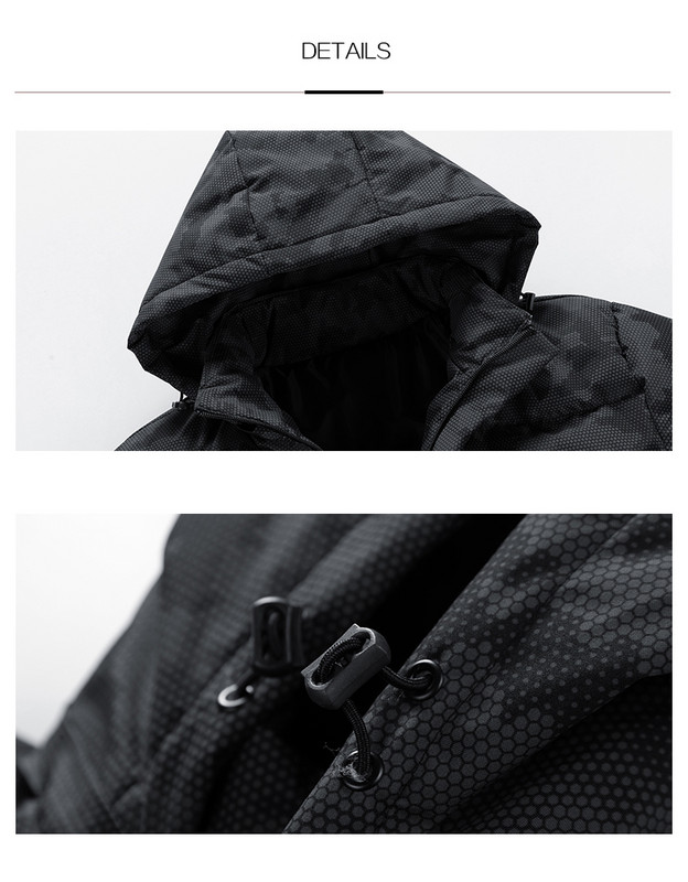 2023. Jesen Zima Muška deblja parka kaput s kapuljačom i odvojivom kapom Topla muška jakna Modni kamuflažni kaput