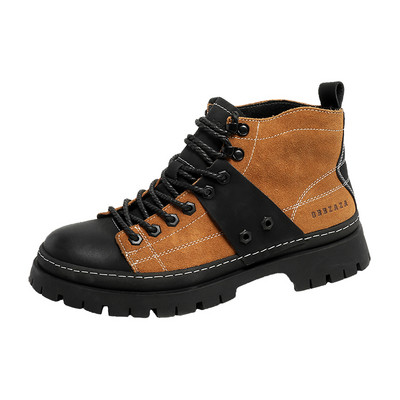 Νέα ψηλή μπότα εργαλείων για άντρες Φθινοπωρινό χειμώνα Street Designed Young Fashion Boots Personality casual δερμάτινα παπούτσια Νέο στυλ
