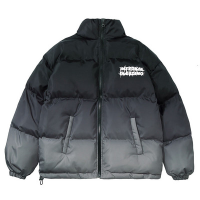 2023 m. hiphopo negabaritinė striukė Parkas Vyriški gatvės drabužiai Harajuku raidėmis marginti paltai Vyriški žieminiai medvilniniai šilti paminkštinti viršutiniai drabužiai mėlyni