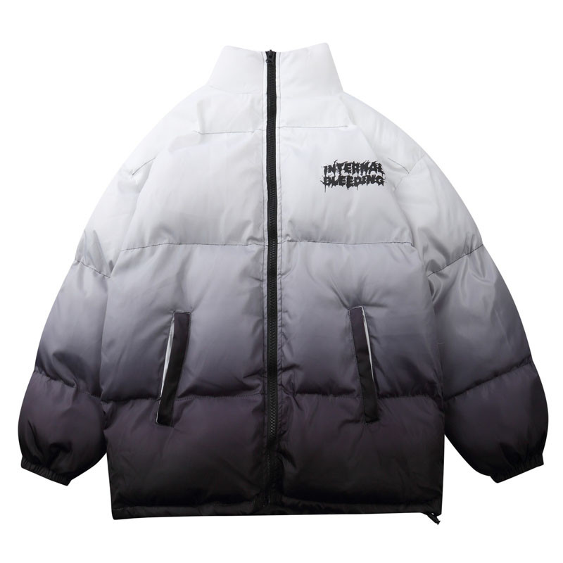 2023 m. hiphopo negabaritinė striukė Parkas Vyriški gatvės drabužiai Harajuku raidėmis marginti paltai Vyriški žieminiai medvilniniai šilti paminkštinti viršutiniai drabužiai mėlyni