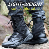 Cizme ultra-ușoare pentru bărbați, cizme de luptă, tactice militare, forțe speciale, drumeții în aer liber, plimbări, pantofi respirabili.