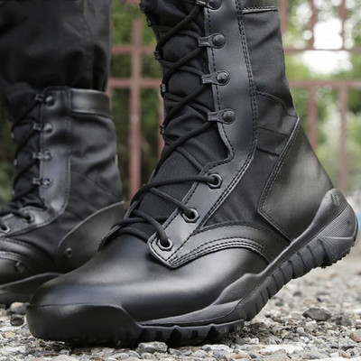 Cizme ultra-ușoare pentru bărbați, cizme de luptă, tactice militare, forțe speciale, drumeții în aer liber, plimbări, pantofi respirabili.