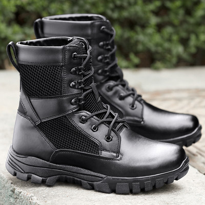 Sshooer Cizme pentru bărbați Cizme militare tactice de luptă pentru forțele speciale ale armatei Trekking în aer liber Drumeții pantofi de alpinism Pantof cald de iarnă din lână