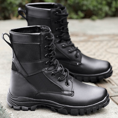 Sshooer Cizme pentru bărbați Cizme militare tactice de luptă pentru forțele speciale ale armatei Trekking în aer liber Drumeții pantofi de alpinism Pantof cald de iarnă din lână