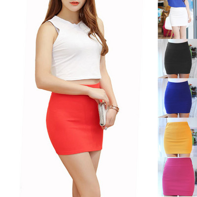 Women Mini Skirt New Fashiom Summer Sexy High Waist Female Pencil Skirt Solid Color Office Lady Short Skirts