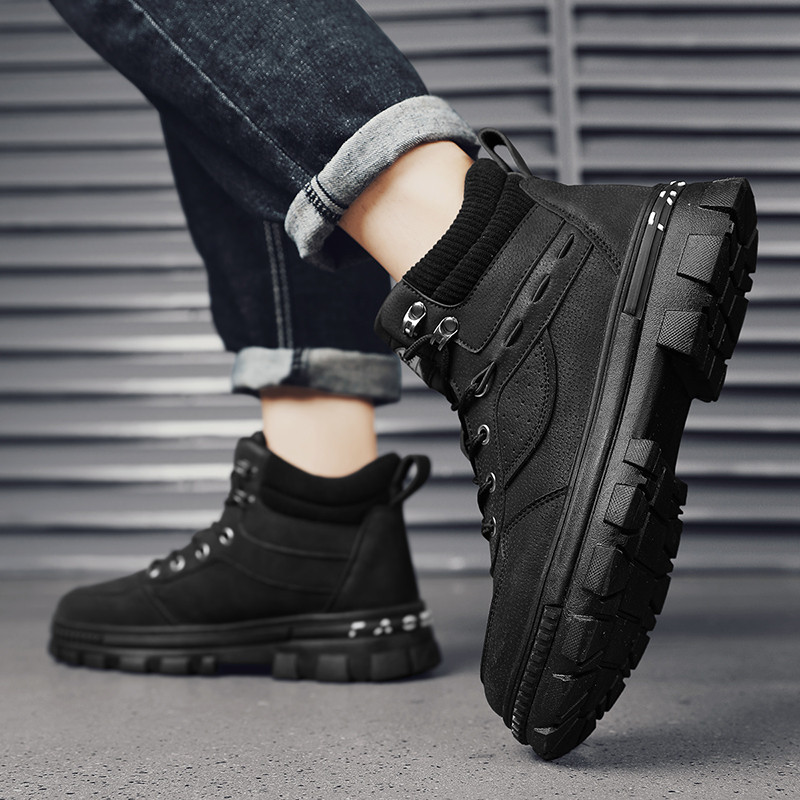 Cizme de modă bărbați pantofi casual înalți pantofi motociclete cizme romane pentru bărbați pantofi în aer liber în stil britanic punk bărbați