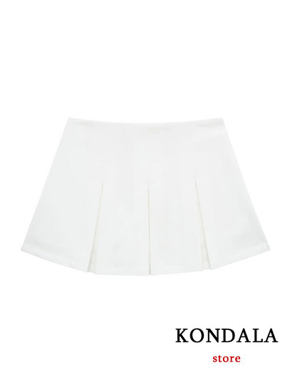 KONDALA Mini fuste de epocă gri închis pentru femei, cu volane, pantaloni scurți sexy, fuste, moda feminină, 2023, haine de stradă