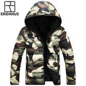 2017 Jachetă ocazională cu fermoar pentru bărbați, jachete de camuflaj imprimate la modă, haină cu glugă pentru bărbați, haină de iarnă pentru bărbați, coreeană, slim fit, M400