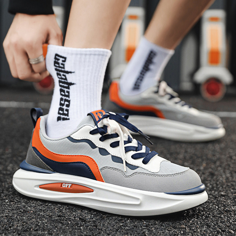 Muške cipele Mrežaste prozračne cipele s platformom 2023. Nove muške ležerne plitke usta i okrugli prsti Trendovske izdržljive muške cipele na vezanje