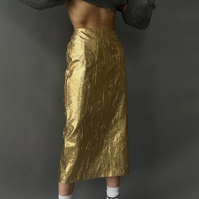 LGRQ fuste pline cu desfășurare pentru femei, cu talie înaltă, cu temperament pentru slăbire, cu falduri, pentru femei, vara 2023, moda mare 19J4415