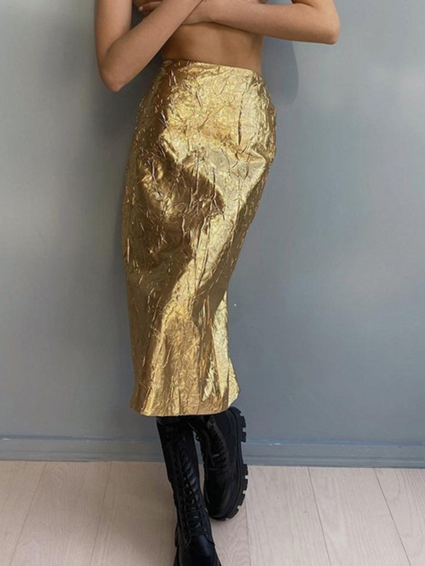 LGRQ fuste pline cu desfășurare pentru femei, cu talie înaltă, cu temperament pentru slăbire, cu falduri, pentru femei, vara 2023, moda mare 19J4415