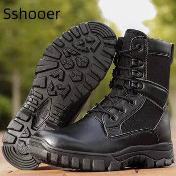 Sshooer Army Boots Στρατιωτική Μπότα Εκπαίδευσης Μάχης Υπαίθρια Πεζοπορία Αναρρίχηση Παπούτσια για περπάτημα Ζεστό μαλλί βελούδινα χειμωνιάτικα παπούτσια για χιόνι Botas