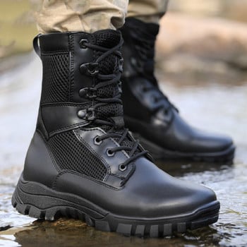 Sshooer Army Boots Στρατιωτική Μπότα Εκπαίδευσης Μάχης Υπαίθρια Πεζοπορία Αναρρίχηση Παπούτσια για περπάτημα Ζεστό μαλλί βελούδινα χειμωνιάτικα παπούτσια για χιόνι Botas