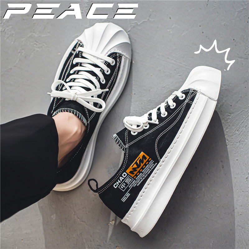 Vyriški drobiniai batai, 2023 m. Nauji pavasariniai plokščio storo pado laisvalaikio neslystantys, patogūs, universalūs, kvėpuojantys tvirti vyriški batai