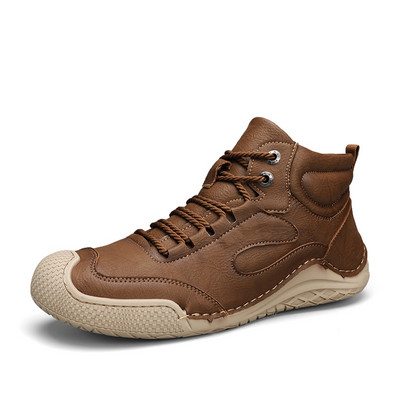 Zimske visoke muške martinke na vezanje Muške ležerne čizme za slobodno vrijeme Trend gumene muške ravne čizme