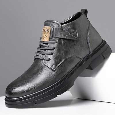 2024. Jesen Zima Muške kožne čizme Novi modni trend Britanski stil Zrele kratke čizme Radna odjeća za hodanje Cipele Luksuzni klasici