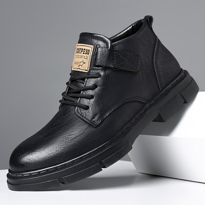2024. Jesen Zima Muške kožne čizme Novi modni trend Britanski stil Zrele kratke čizme Radna odjeća za hodanje Cipele Luksuzni klasici