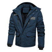 Jachetă de iarnă pentru bărbați Parka îngroșată Jachetă caldă cu glugă Jachete cu guler pentru bărbați Parka îngroșată