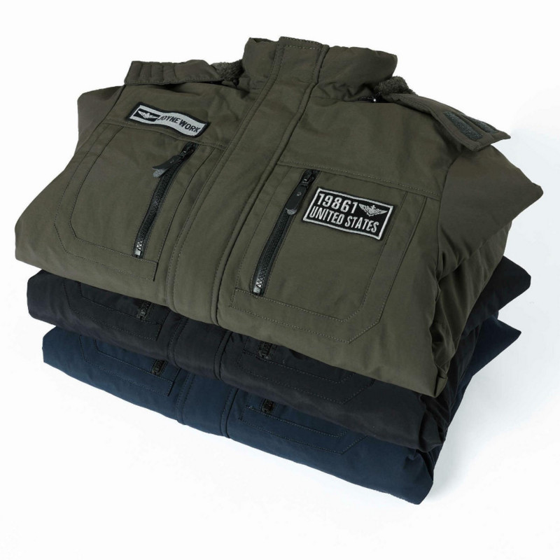 Jachetă de iarnă pentru bărbați Parka îngroșată Jachetă caldă cu glugă Jachete cu guler pentru bărbați Parka îngroșată