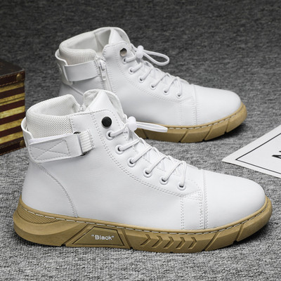 Cizme Martin pentru bărbați, negru, înalte, de iarnă, cu șireturi, pentru petrecere a timpului liber Cizme casual pentru bărbați, anti-alunecare, din cauciuc, cizme plate pentru bărbați