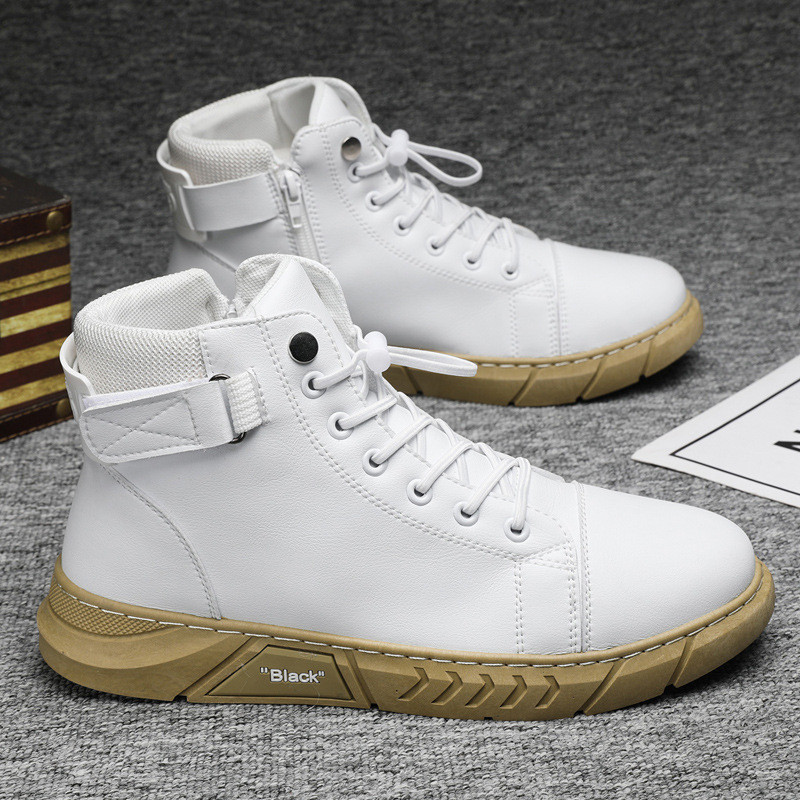 Cizme Martin pentru bărbați, negru, înalte, de iarnă, cu șireturi, pentru petrecere a timpului liber Cizme casual pentru bărbați, anti-alunecare, din cauciuc, cizme plate pentru bărbați