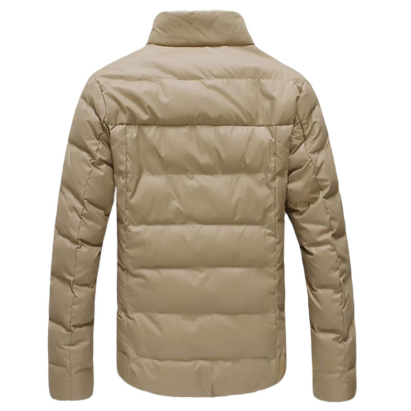 Žieminis vyriškas parkas paminkštintas švarkas paltas Vyriškas šiltas švarkas Vienspalvis stovas apykaklė madinga balta vyriška paltas užtrauktukas žieminiai drabužiai