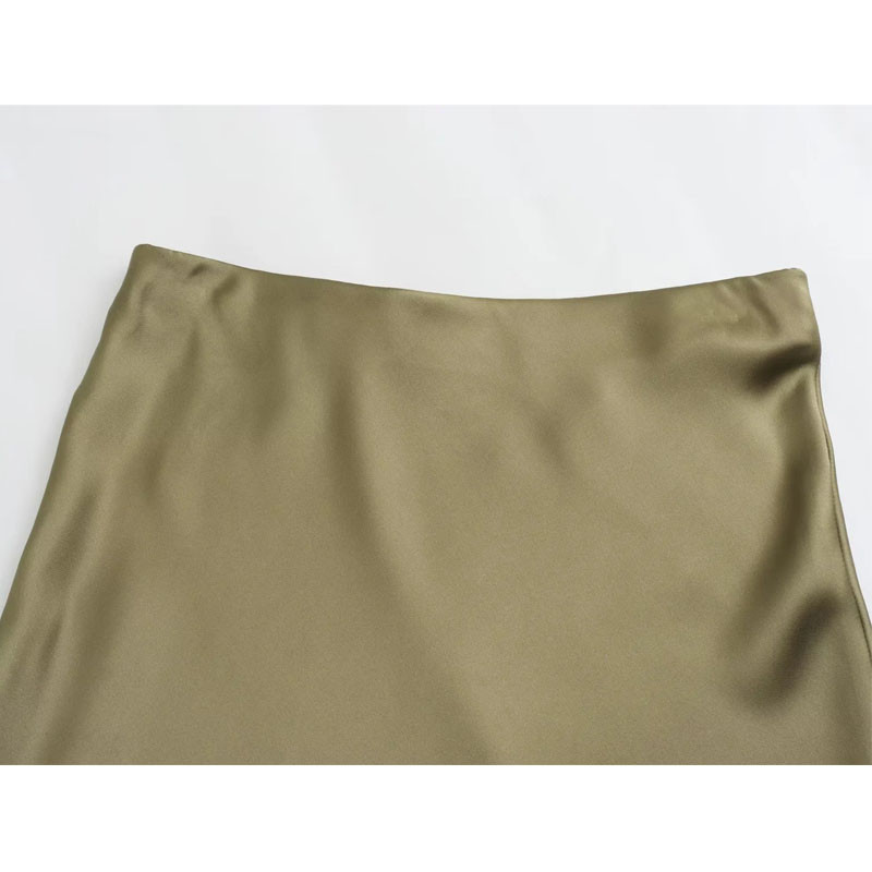 TRAF 2023 Satenska suknja Visokog struka Duge suknje za žene Jesen Elegantne društvene ženske suknje Modna vintage midi suknja Ženska