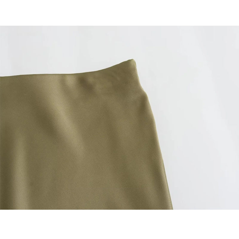 TRAF 2023 Satenska suknja Visokog struka Duge suknje za žene Jesen Elegantne društvene ženske suknje Modna vintage midi suknja Ženska