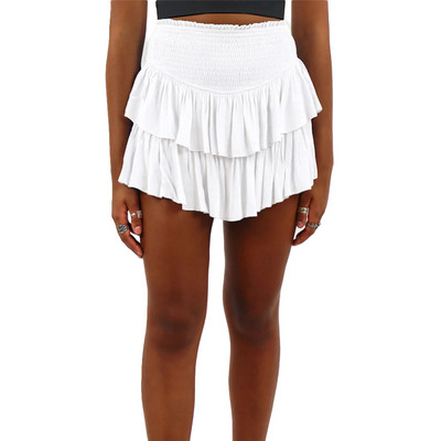 Femei de vară alb cu volane mini-fustă plajă drăguț modă talie elastică trandafir roșu Faldas Mujer fund negru 2023