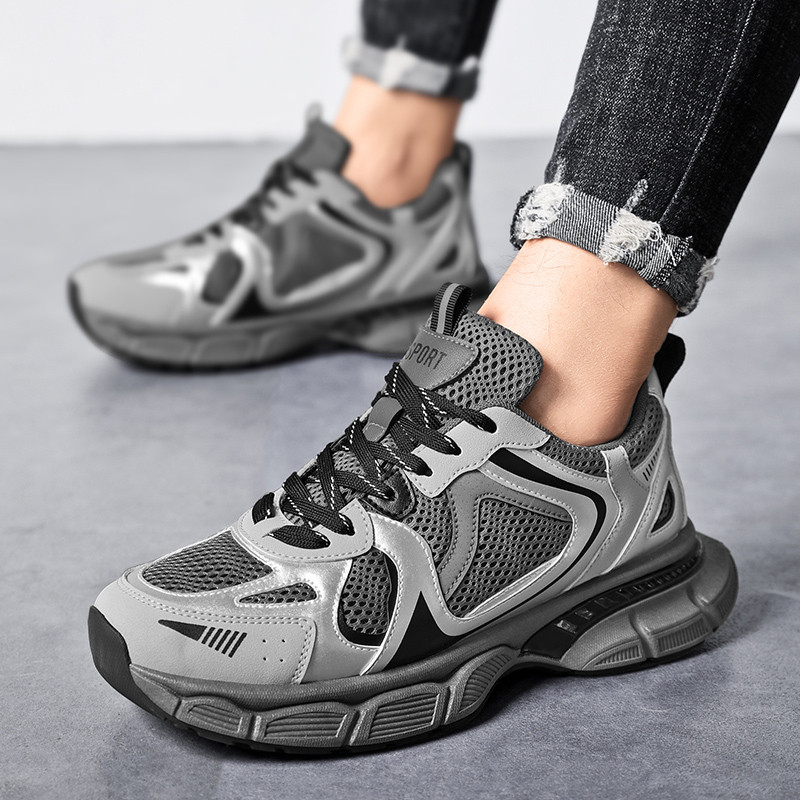 Adidași, ușoare, respirabili, pantofi pentru bărbați, pantofi de mers pentru bărbați, pantofi de sport ocazional, încălțăminte, pentru bărbați, cu platformă groasă, 2023