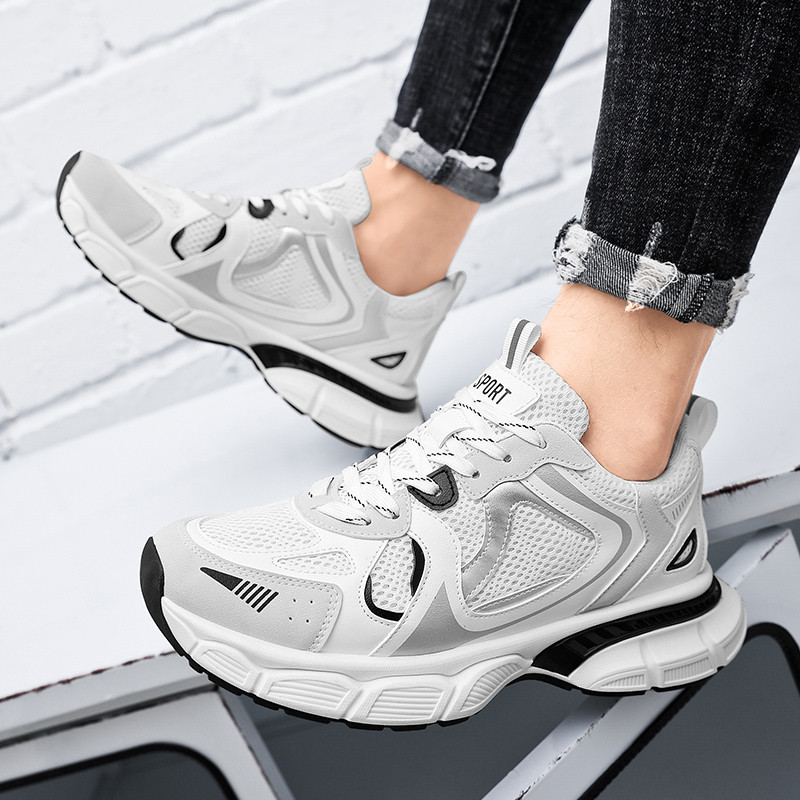 Adidași, ușoare, respirabili, pantofi pentru bărbați, pantofi de mers pentru bărbați, pantofi de sport ocazional, încălțăminte, pentru bărbați, cu platformă groasă, 2023