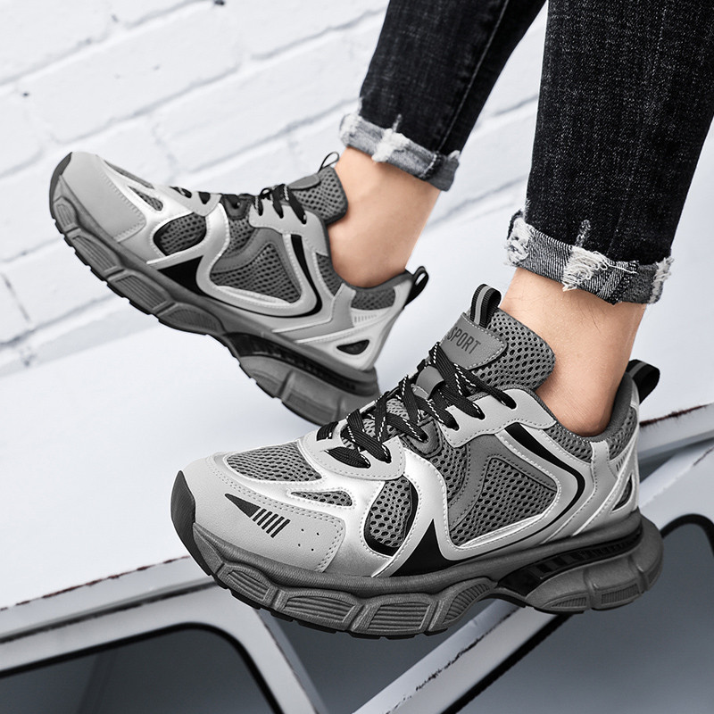 Adidași, ușoare, respirabili, pantofi pentru bărbați, pantofi de mers pentru bărbați, pantofi de sport ocazional, încălțăminte, pentru bărbați, cu platformă groasă, 2023