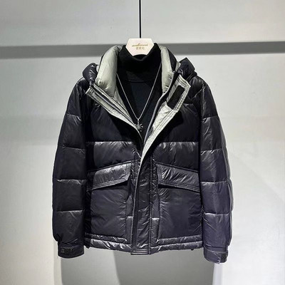 Zimska jakna s kapuljačom Muške parke Topli debeli kaput dugih rukava Gornja odjeća s patentnim zatvaračem Pufer Korejski modni kaputi