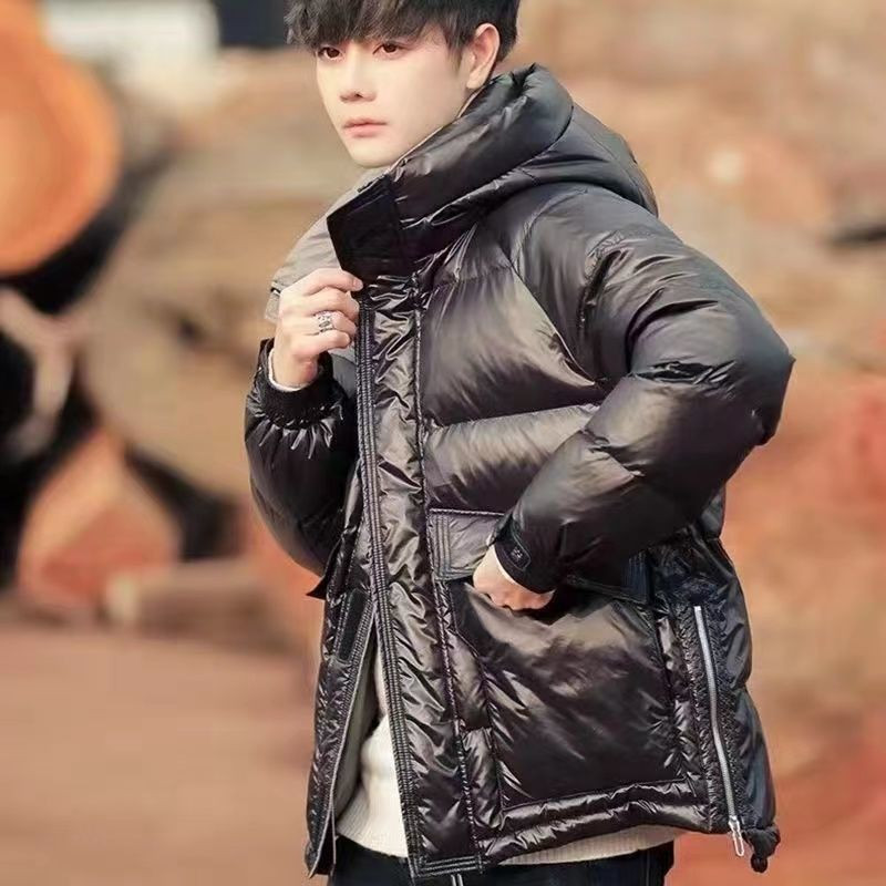 Zimska jakna s kapuljačom Muške parke Topli debeli kaput dugih rukava Gornja odjeća s patentnim zatvaračem Pufer Korejski modni kaputi