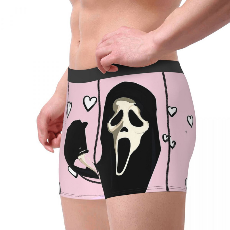 Pink Ghost Face Scream Sidney Prescott Film Σώβρακο Βαμβακερό εσώρουχο Ανδρικά εσώρουχα αεριζόμενα σορτς μπόξερ