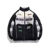 Debela pamučno podstavljena jakna lokomotive tijekom jeseni i zime grije Y2K ulični hip-hop retro trkaći pamučni kaput.