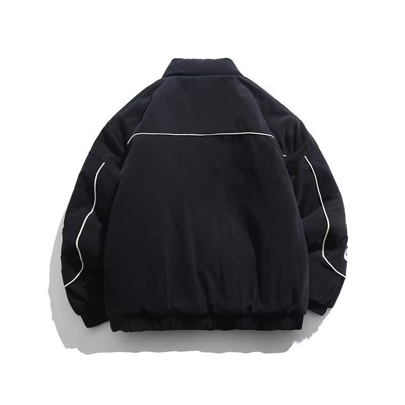 Debela pamučno podstavljena jakna lokomotive tijekom jeseni i zime grije Y2K ulični hip-hop retro trkaći pamučni kaput.