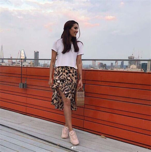 Fusta pentru femei, 1 bucată, la modă caldă, cu imprimeu de leopard, cu talie înaltă, pentru femei, pentru petrecere de seară, mini fuste cu dantelă, cu volane, fuste creion