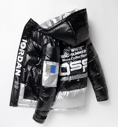 2023, noi, din piele strălucitoare, pentru bărbați, jachetă de iarnă, caldă, parka ocazională, îmbrăcăminte de toamnă, impermeabilă, cu guler, haină cu glugă.