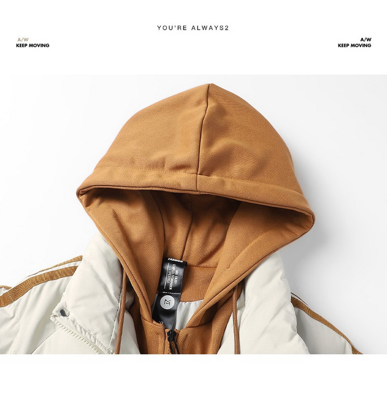 Winter Thicken Parka Ανδρικό παλτό με κουκούλα με ρίγες Streetwear Hip Hop Harajuku Parkas Ανδρικό μπουφάν Φθινοπωρινό αντιανεμικό ζεστό παλτό