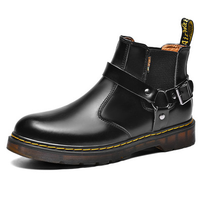 Kvalitetne muške čizme od kože Martens Ženske gležnjače Trendi muške kožne čizme Motociklističke cipele s debelim potplatom