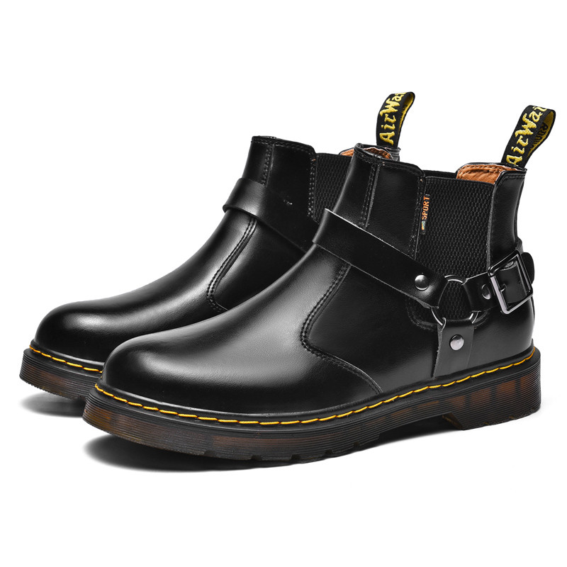 Kvalitetne muške čizme od kože Martens Ženske gležnjače Trendi muške kožne čizme Motociklističke cipele s debelim potplatom