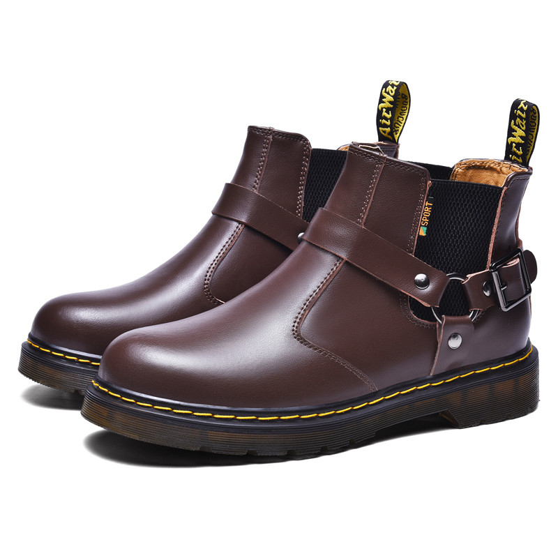 Kvalitetne muške čizme od kože Martens Ženske gležnjače Trendi muške kožne čizme Motociklističke cipele s debelim potplatom
