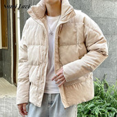 Χειμερινά ζεστά εξωτερικά ενδύματα Ανδρικά βαμβακερά παλτό σακάκι casual loose stand γιακά με φερμουάρ κάτω Μπουφάν Ανδρικά ρούχα Φθινοπωρινά streetwear