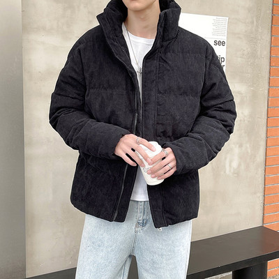 Χειμερινά ζεστά εξωτερικά ενδύματα Ανδρικά βαμβακερά παλτό σακάκι casual loose stand γιακά με φερμουάρ κάτω Μπουφάν Ανδρικά ρούχα Φθινοπωρινά streetwear