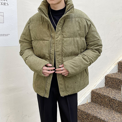 Χειμερινά ζεστά εξωτερικά ενδύματα Ανδρικά βαμβακερά παλτό σακάκι casual loose stand γιακά με φερμουάρ κάτω Μπουφάν Ανδρικά ρούχα Φθινοπωρινά streetwear