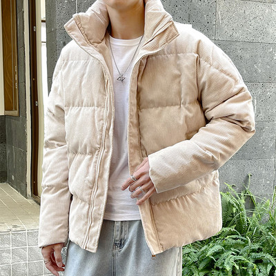 Χειμερινά ζεστά εξωτερικά ενδύματα Ανδρικά βαμβακερά παλτό σακάκι casual loose stand γιακά με φερμουάρ κάτω Μπουφάν Ανδρικά ρούχα Φθινοπωρινά streetwear