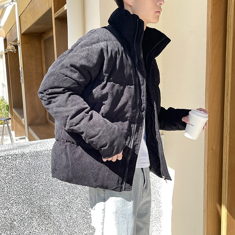 Χειμερινά ζεστά εξωτερικά ενδύματα Ανδρικά βαμβακερά παλτό σακάκι casual loose stand γιακά με φερμουάρ κάτω Μπουφάν Ανδρικά ρούχα Φθινοπωρινά streetwear