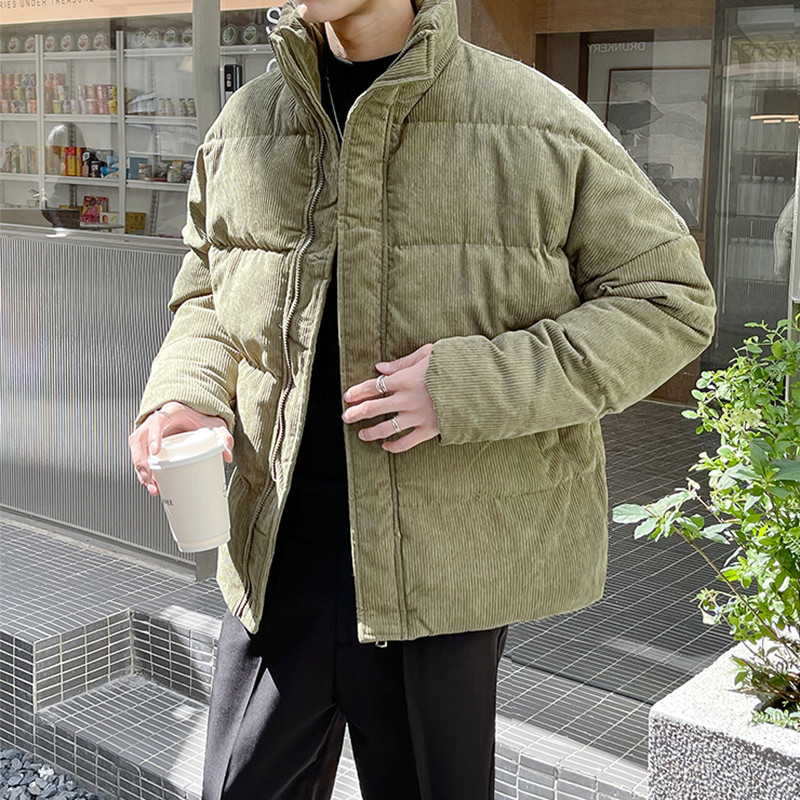 Χειμερινά ζεστά εξωτερικά ενδύματα Ανδρικά βαμβακερά παλτό σακάκι casual loose stand γιακά με φερμουάρ κάτω Μπουφάν Ανδρικά ρούχα Φθινοπωρινά streetwear